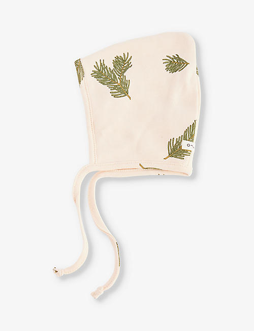 ORGANIC ZOO: Forest leaf-print organic-cotton bonnet hat 0-12 months