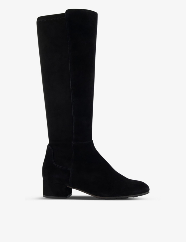 Tayla wide-fit suede heeled knee-high boots