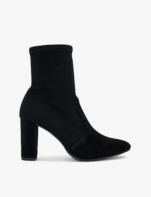 DUNE: Optical wide-fit suede heeled ankle boots