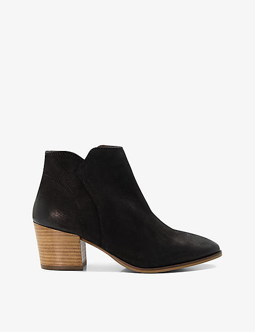 DUNE: Parlor wide-fit suede heeled ankle boots