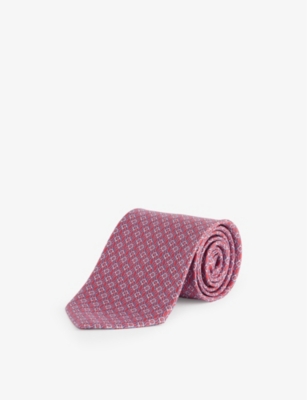 FERRAGAMO: Tetris-print silk tie