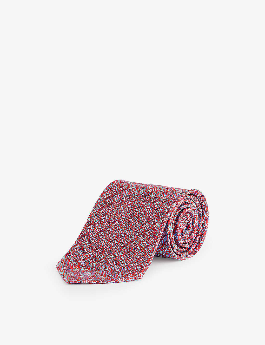Shop Ferragamo Men's Rosso Tetris-print Silk Tie