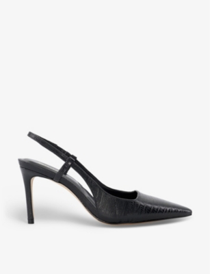 DUNE: Closer snake-embossed heeled leather court shoes