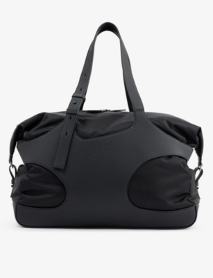 Ferragamo Man Duffle Bag With Cut-out Detailing In Nero