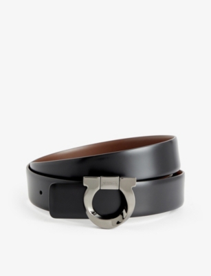 FERRAGAMO: Logo-engraved leather belt