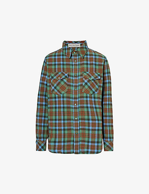 GODS TRUE CASHMERE: Unisex Emerald checked cashmere shirt