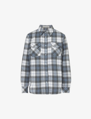 GODS TRUE CASHMERE: Unisex Moonstone checked cashmere shirt