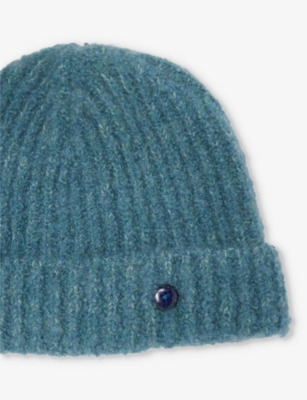 Unisex gemstone-embellished cashmere beanie hat