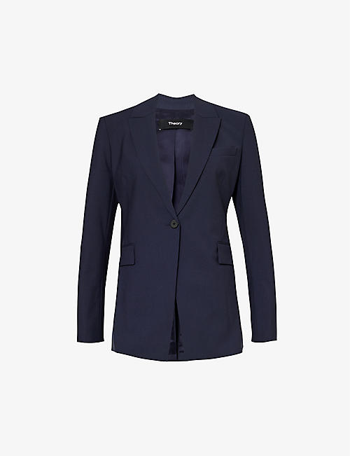 THEORY: Etiennette single-breasted relaxed-fit wool-blend jacket