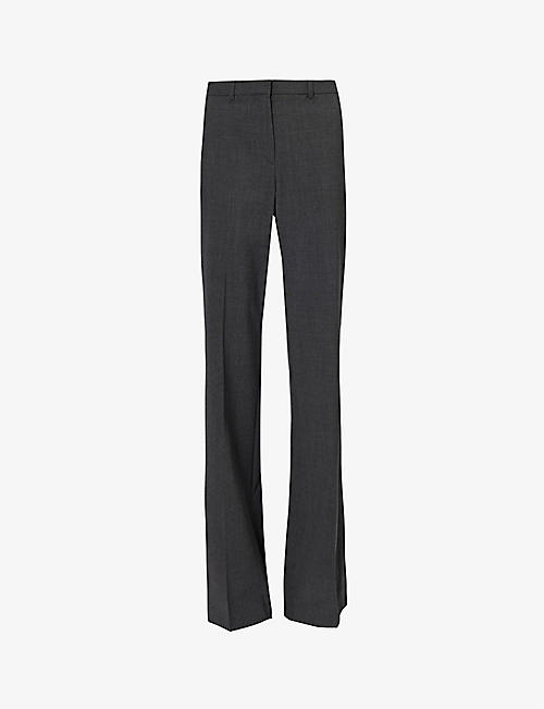 THEORY: Demitria bootcut mid-rise stretch-wool trousers