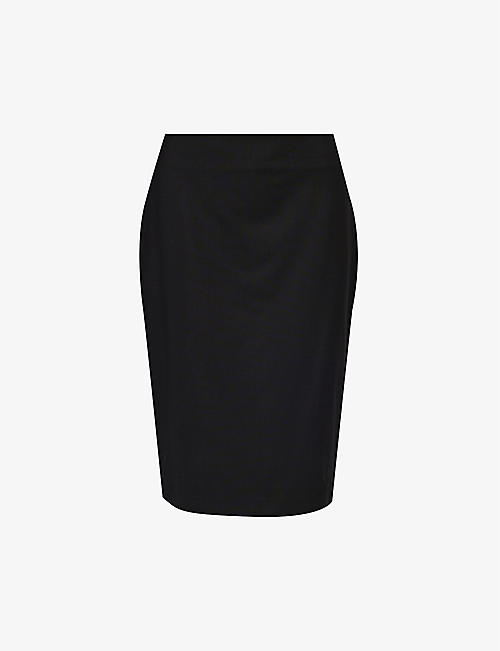 THEORY: Darted slim-fit stretch-wool midi skirt