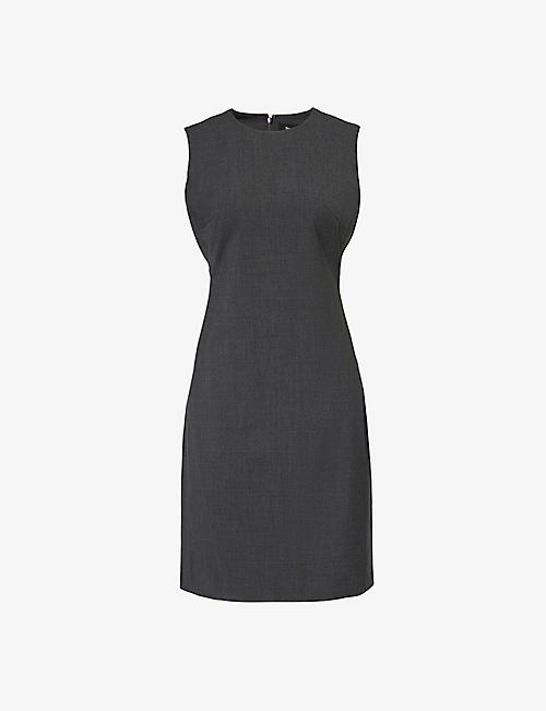 THEORY: Trace sleeveless stretch-wool mini dress