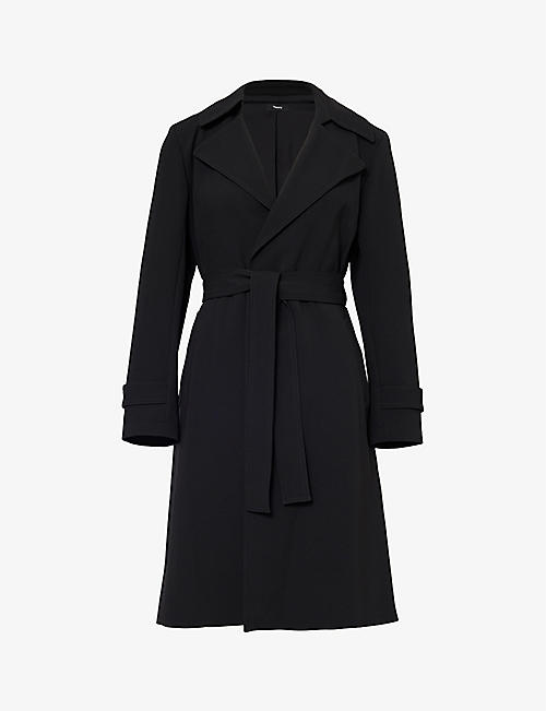 THEORY: Oaklane belted regular-fit crepe coat