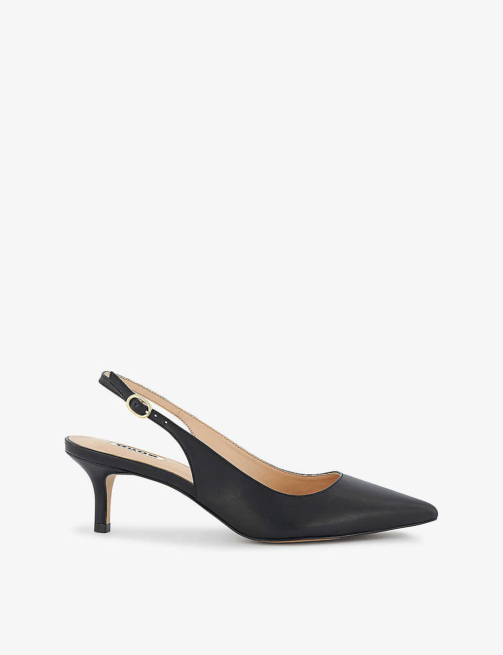 Dune Womens Black-leather Celini Pointed-toe Leather Slingback Courts