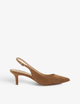 DUNE: Celini pointed-toe suede slingback courts