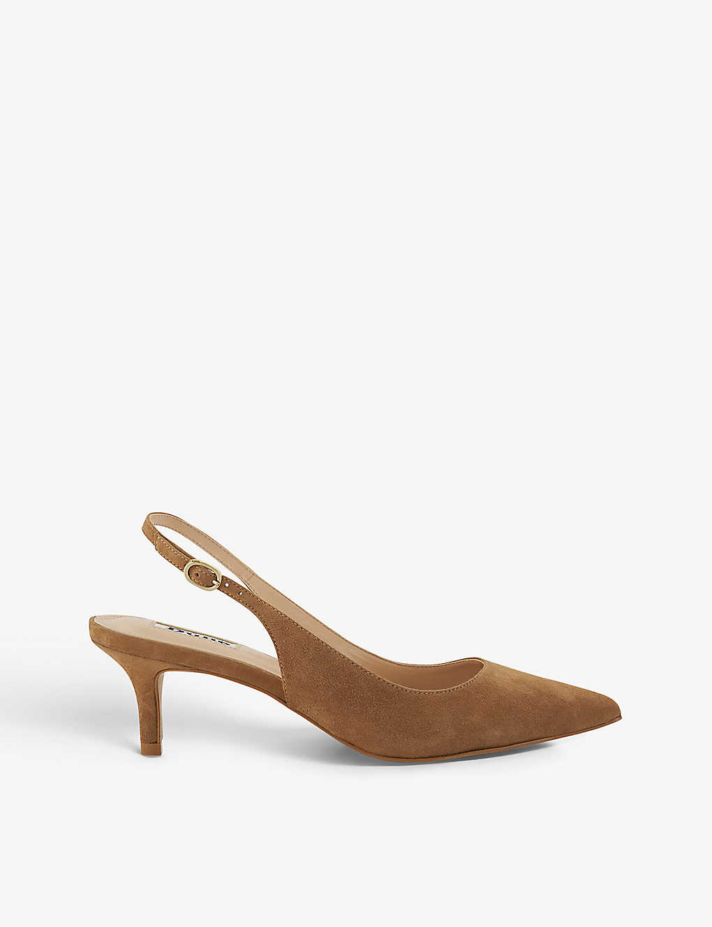 Dune Womens Camel-suede Celini Pointed-toe Suede Slingback Courts In None/clear