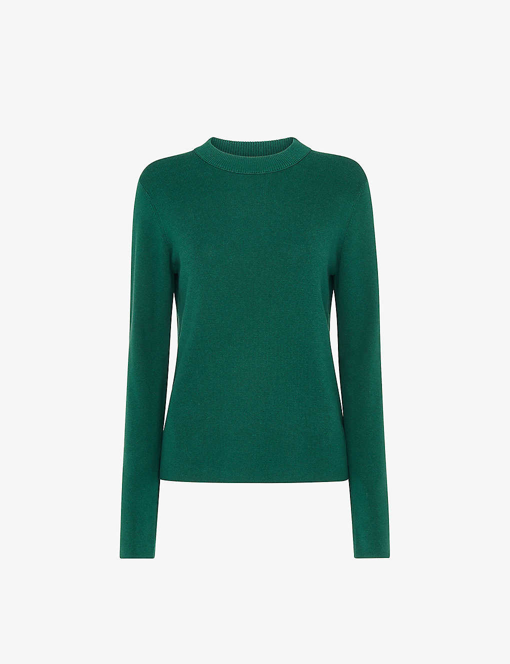 Whistles Mia Crewneck Sweater In Dark Green