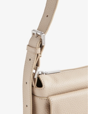 Shop Whistles Cream Tilda Pocket-detail Leather Shoulder Bag