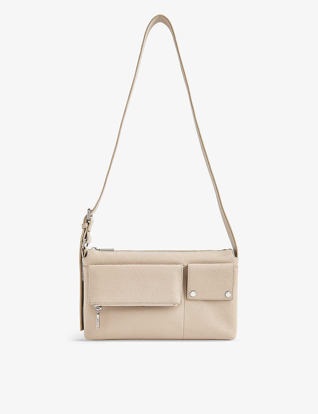 Whistles Cream Tilda Pocket-detail Leather Shoulder Bag