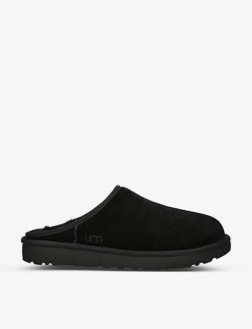 UGG: Classic Slip-On suede and shearling slippers