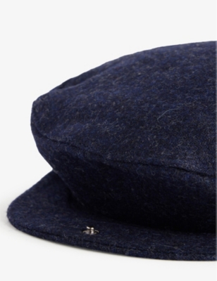 Dents Mens Navy Fernworthy Flat-crown Wool Cap In Navy