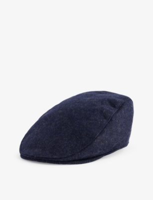 Dents Mens Navy Fernworthy Flat-crown Wool Cap