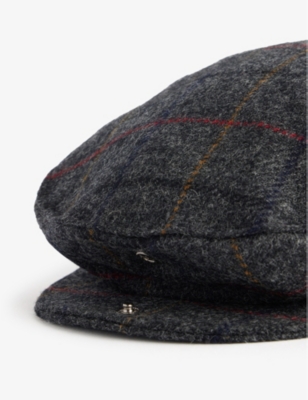 Dents Mens Charcoal Fonthill Flat-crown Wool Cap In Charcoal