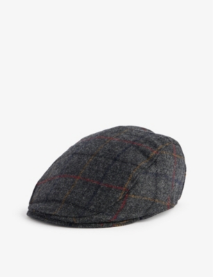 Dents Mens Charcoal Fonthill Flat-crown Wool Cap