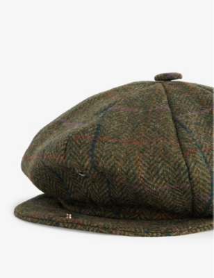 Shop Dents Men's Olive Meldon Round-crown Checked Wool Cap