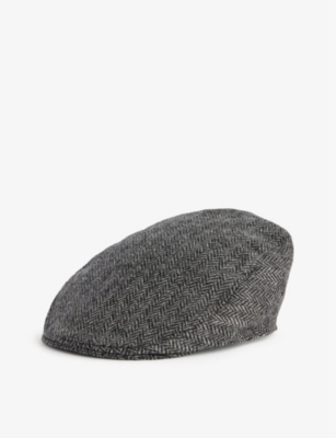 DENTS: Manorbrook flat-crown herringbone wool cap