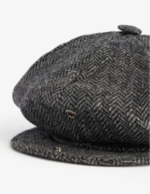 Dents Mens Charcoal Durleigh Round-crown Wool Cap In Charcoal