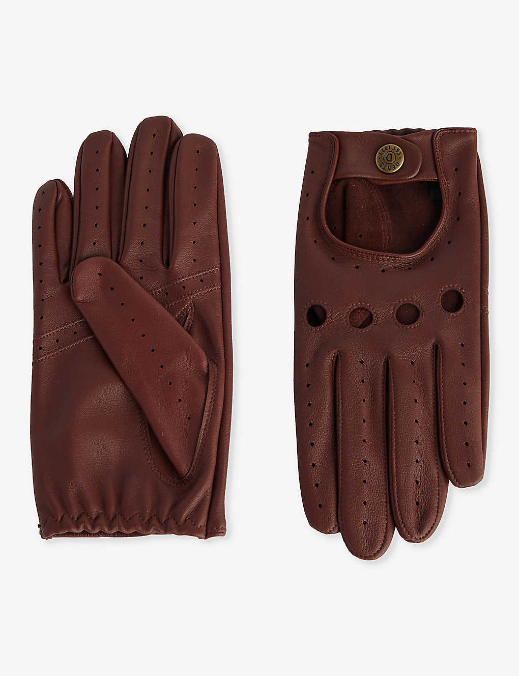 Dents Mens English Tan Delta Unlined Leather Driving Gloves