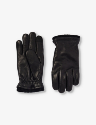 HESTRA: John ribbed-cuff leather gloves