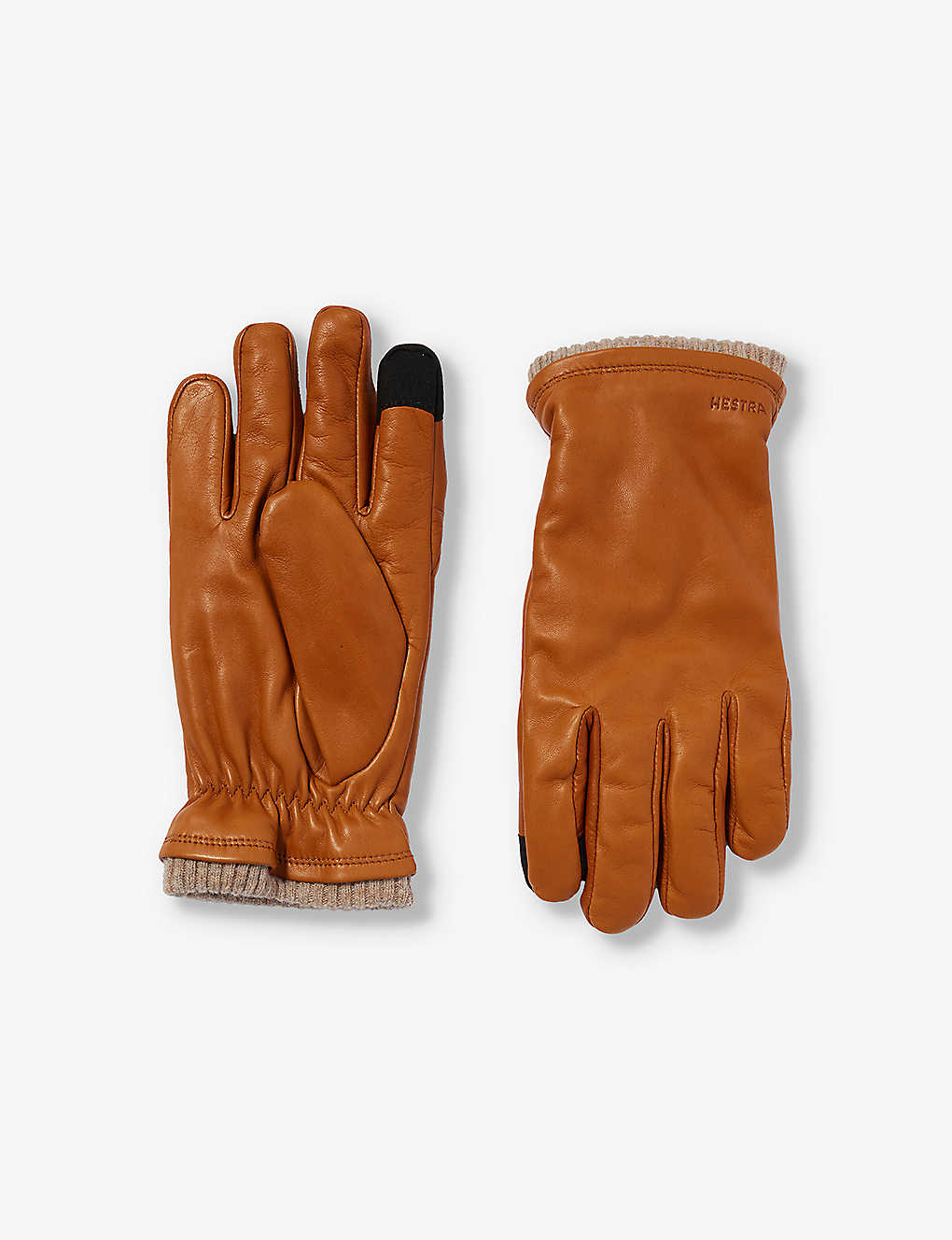 Hestra Mens Cork John Ribbed-cuff Leather Gloves