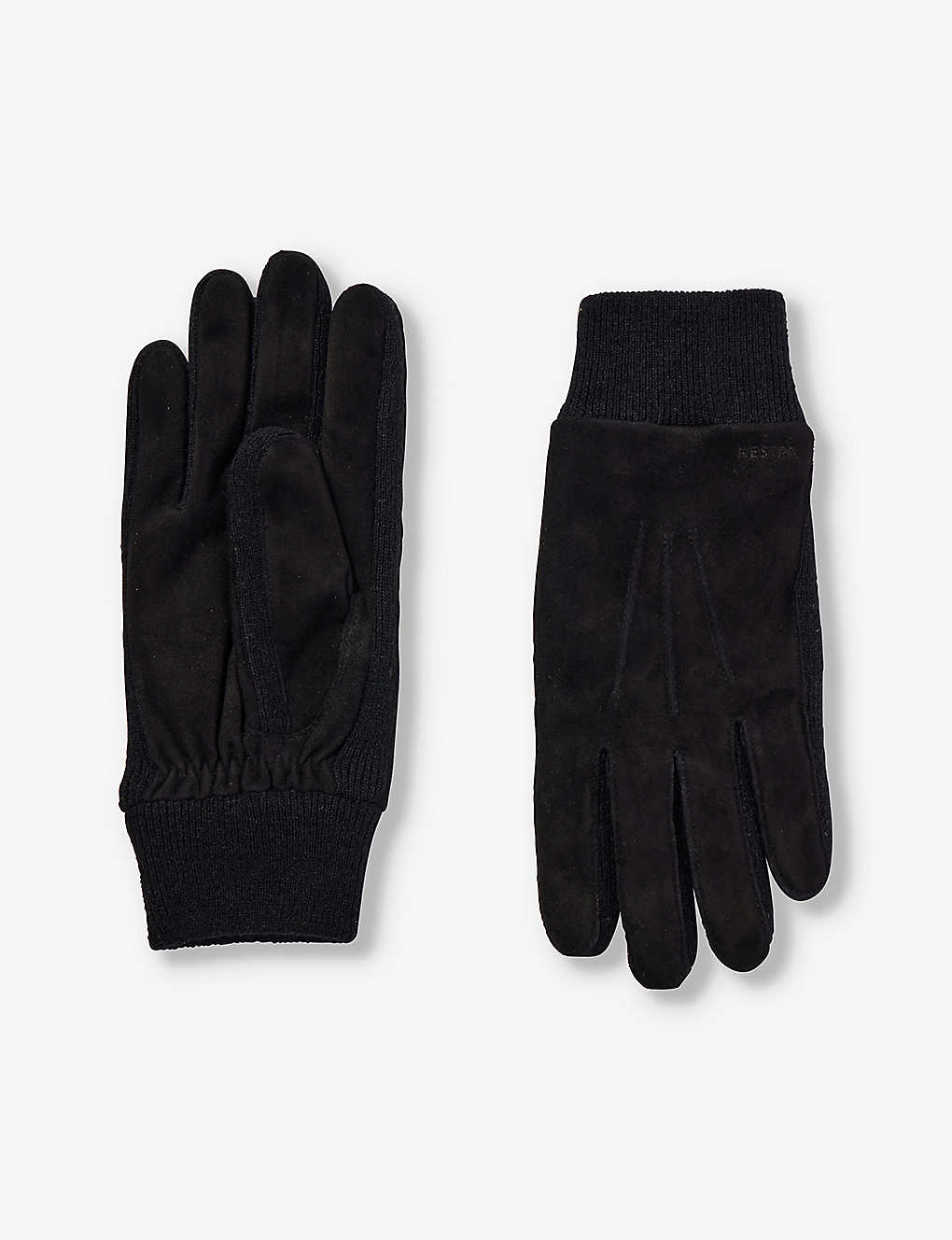 Hestra Mens Black Geoffrey Leather Gloves