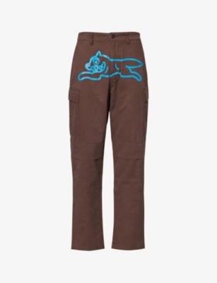 Icecream Mens Brown Running Dog Brand-print Straight-leg Regular-fit Cotton Trousers