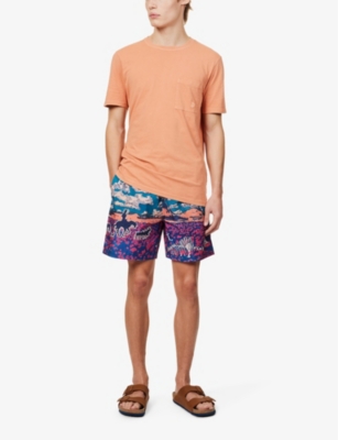 Shop Icecream Menscloud World Graphic-print Swim Shorts In Multi-coloured