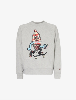 ICECREAM: Skate Cone graphic-print cotton-jersey sweatshirt