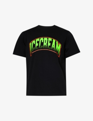 Icecream College Cotton T-shirt In Black