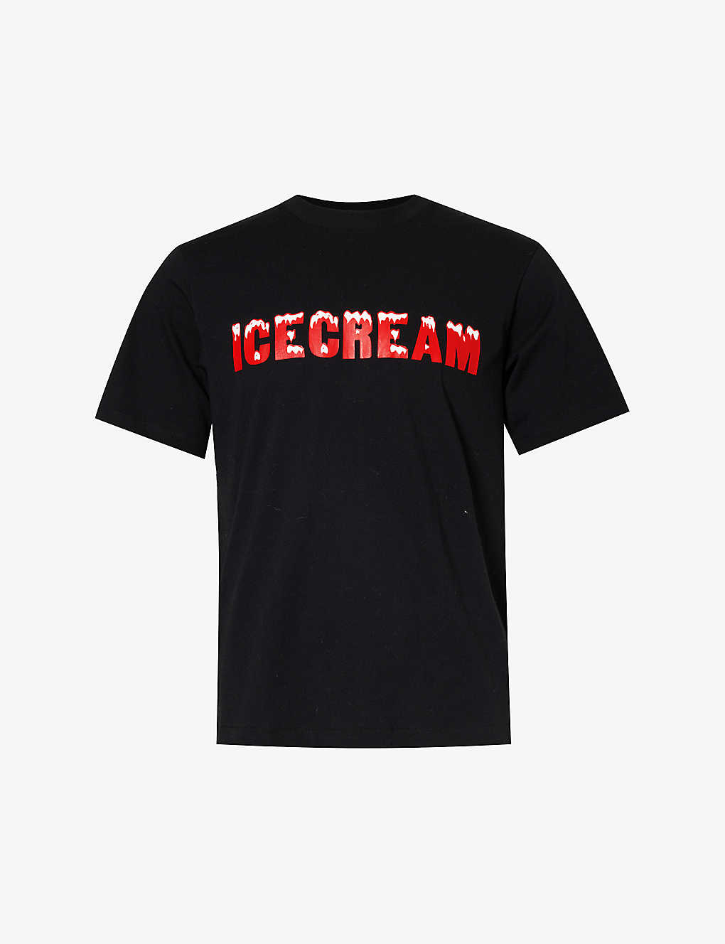 Icecream Mens Black Drippy Graphic-print Cotton-jersey T-shirt
