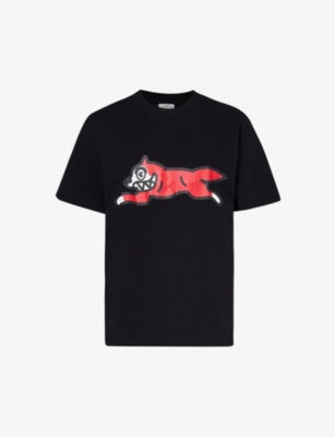 Icecream Mens Black Running Dog Graphic-print Cotton-jersey T-shirt In Black