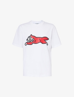 Icecream Mens White Running Dog Graphic-print Cotton-jersey T-shirt In White