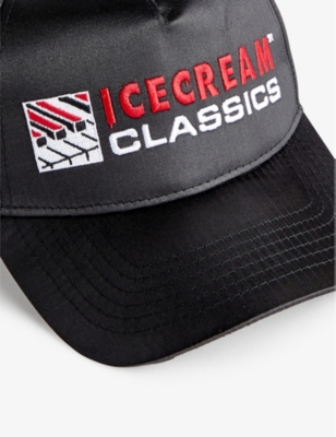 Shop Icecream Brand-embroidered Satin Trucker Cap In Black