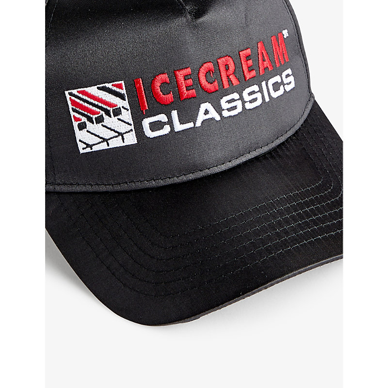 Shop Icecream Brand-embroidered Satin Trucker Cap In Black