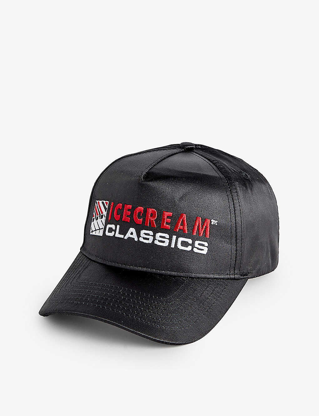 Icecream Mens Black Brand-embroidered Satin Trucker Cap