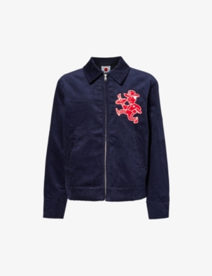 Icecream Mens Navy Work Brand-embellished Boxy-fit Woven Jacket In Navy