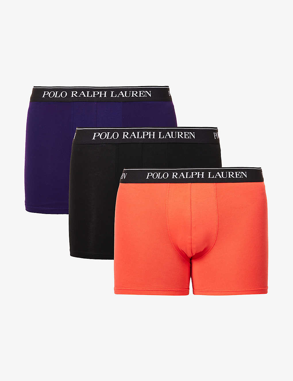 Polo Ralph Lauren Mens Multi Branded-waist Stretch-cotton Boxers Pack Of Three