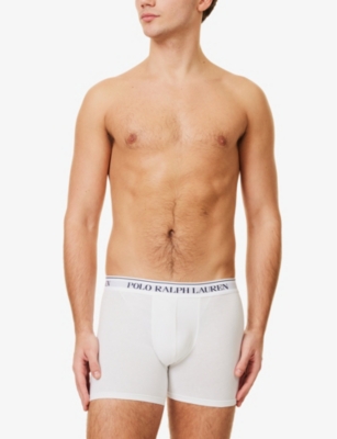Polo Ralph Lauren Mens  Branded-waistband Pack Of Three Stretch-cotton Briefs In White/white/white