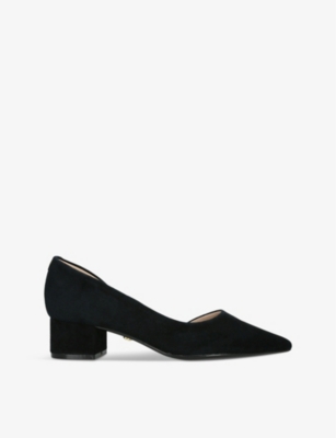 Carvela Comfort Womens Black Camilla Cut-out Side Suede Court Heels