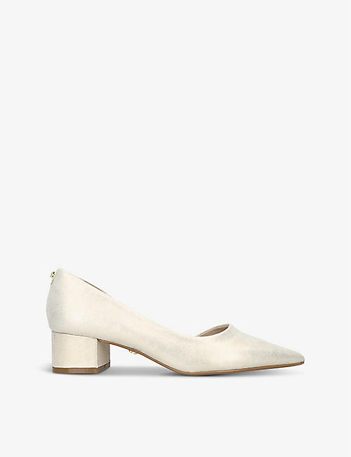 CARVELA COMFORT: Camilla cut-out side metallic-suede court heels